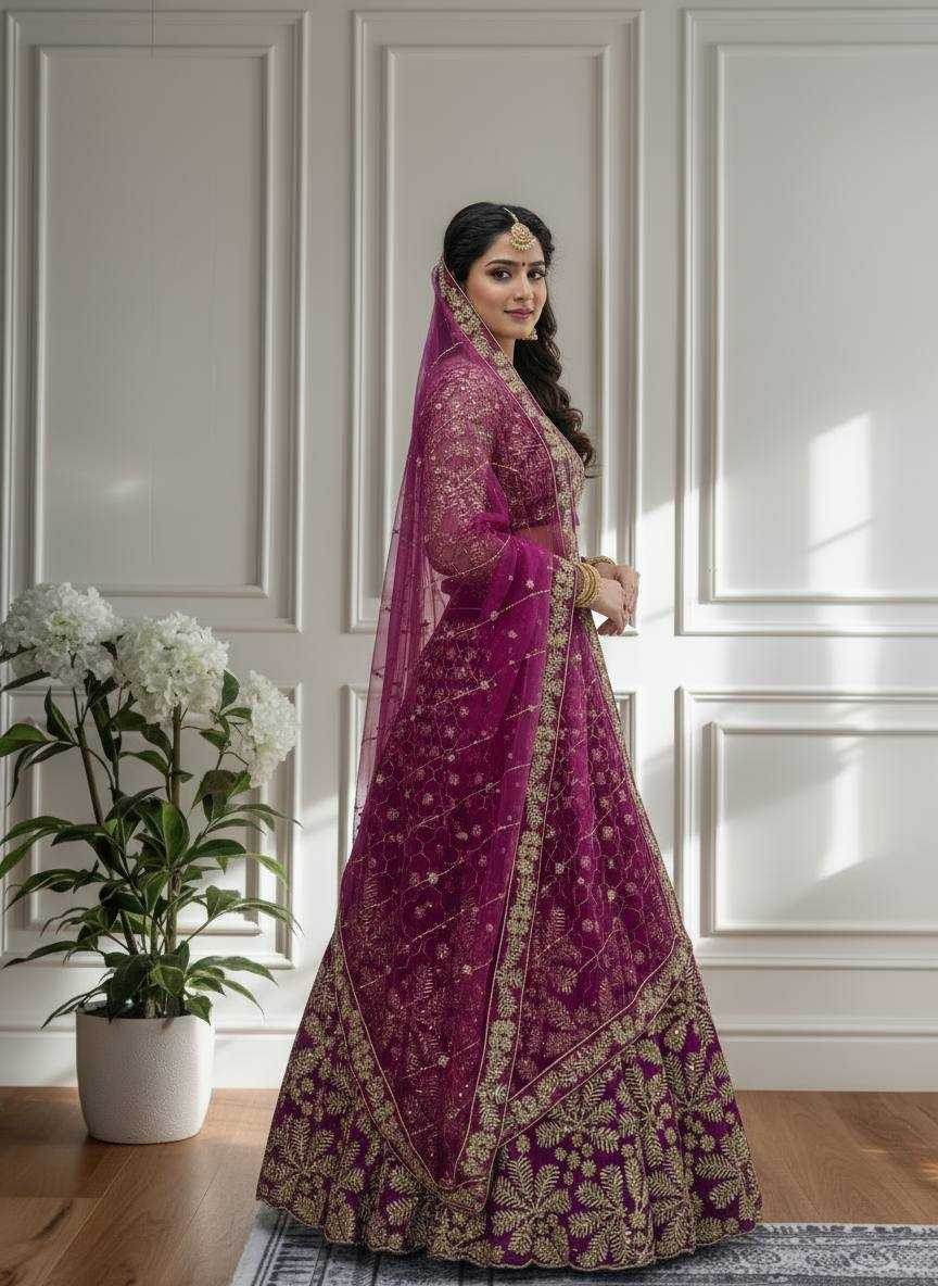 Butterfly Net Embroidered Lehenga - MYLUXURY LANE ENTERPRISE